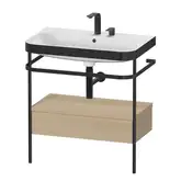 Раковина c-bonded с напольной металлической консолью Duravit Happy D.2 Plus 77,5 х 49 см (HP4742E7171)