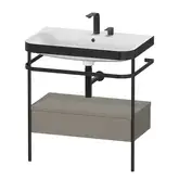 Раковина c-bonded с напольной металлической консолью Duravit Happy D.2 Plus 77,5 х 49 см (HP4742E9292)