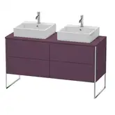 Комплект мебели тумба с консолью и 2 раковинами Duravit XSquare 140 х 55 см (XS4926B9494+XS063GB9494+0454600000)