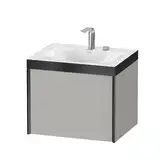 Тумба подвесная с раковиной c-bonded Duravit XViu 60 x 48 см, серый матовый (XV4609EB207P)