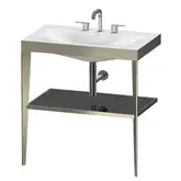 Металлическая консоль с раковиной c-bonded Duravit XViu 80 х 48 х h85 см, матовое шампанское/чёрный глянцевый (XV4715TB140)