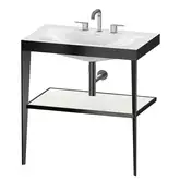 Металлическая консоль с раковиной c-bonded Duravit XViu 80 х 48 х h85 см, чёрный матовый/белый глянцевый (XV4715TB285)