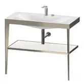 Металлическая консоль с раковиной c-bonded Duravit XViu 100 х 48 х h85 см, матовое шампанское/белый глянцевый (XV4716EB185)