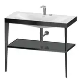 Металлическая консоль с раковиной c-bonded Duravit XViu 100 х 48 х h85 см, чёрный матовый/серый (XV4716EB289)
