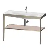 Металлическая консоль с раковиной c-bonded Duravit XViu 120 х 48 х h85 см, матовое шампанское/абрикосовый жемчуг (XV4717OB110)