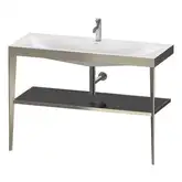 Металлическая консоль с раковиной c-bonded Duravit XViu 120 х 48 х h85 см, матовое шампанское/чёрный глянцевый (XV4717OB140)