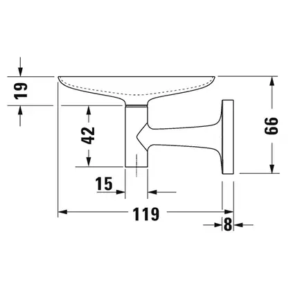Мыльница подвесная Duravit Starck T, хром/матовое стекло (0099331000) фото 3 Aquada.com.ua Мыльница подвесная Duravit Starck T, хром/матовое стекло (0099331000) фото 3 Aquada.com.ua