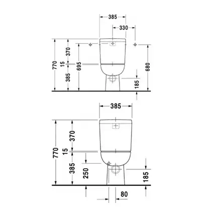 Унитаз с бачком Duravit D-code (с сиденьем SoftClose) (21110900002+0927100004+0067390000) фото 3 Aquada.com.ua