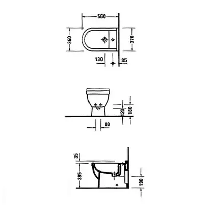 Биде напольное Duravit Starck3 56х37 см, цвет белый (2230100000) фото 4 Aquada.com.ua Биде напольное Duravit Starck3 56х37 см, цвет белый (2230100000) фото 4 Aquada.com.ua