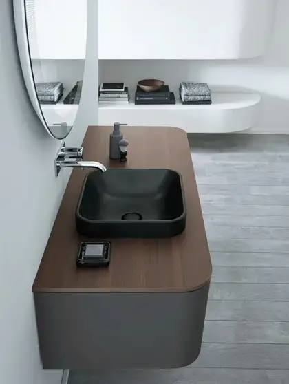 Раковина накладная на столешницу Duravit Happy D.2 Plus 40 х 40 см, антрацит (2359401300) фото 2 Aquada.com.ua