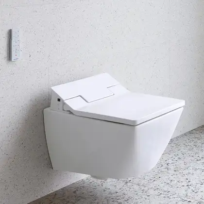 Унитаз подвесной Duravit Viu Rimless (безободковый) SensoWash® Slim (2511590000+611600002000300) фото 2 Aquada.com.ua