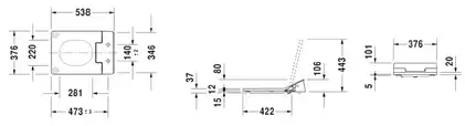 DURAVIT Унитаз подвесной с крышкой Vero Air SensoWash (2525590000+611500002000300) фото 4 Aquada.com.ua DURAVIT Унитаз подвесной с крышкой Vero Air SensoWash (2525590000+611500002000300) фото 4 Aquada.com.ua