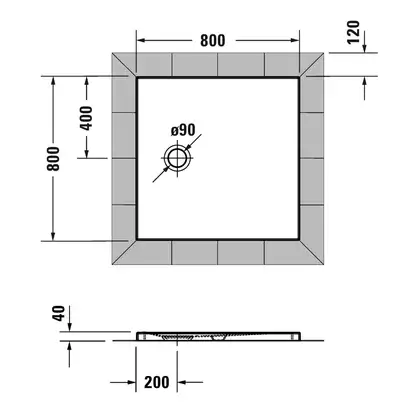 Душевой поддон 80 х 80 х 4 см Duravit Tempano, белый (720187000000000) фото 4 Aquada.com.ua Душевой поддон 80 х 80 х 4 см Duravit Tempano, белый (720187000000000) фото 4 Aquada.com.ua