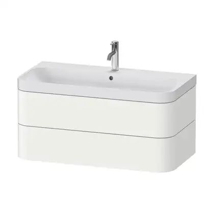 Тумба подвесная с раковиной c-shaped Duravit Happy D.2 Plus 97,5 х 49 см, белый шелковисто-матовый лак (HP4348O3636) фото 1 Aquada.com.ua Тумба подвесная с раковиной c-shaped Duravit Happy D.2 Plus 97,5 х 49 см, белый шелковисто-матовый лак (HP4348O3636) фото 1 Aquada.com.ua
