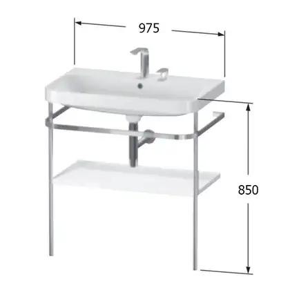 Раковина c-bonded с напольной металлической консолью Duravit Happy D.2 Plus 97,5 х 49 см (HP4838E8080) фото 2 Aquada.com.ua Раковина c-bonded с напольной металлической консолью Duravit Happy D.2 Plus 97,5 х 49 см (HP4838E8080) фото 2 Aquada.com.ua