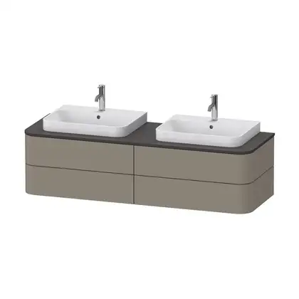 Тумбочка для подвесной консоли Duravit Happy D.2 Plus 160 х 55 см, каменно-серый шелковисто-матовый лак (HP4964B9292) фото 1 Aquada.com.ua