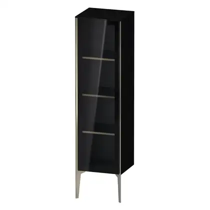Шкафчик напольный со стеклянными дверцами Duravit XViu 40 x 36 х h157 см, чёрный глянцевый (XV1367LB140) фото 1 Aquada.com.ua
