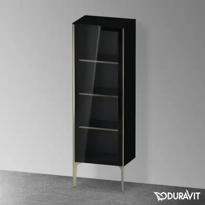 Шкафчик напольный со стеклянными дверцами Duravit XViu 50 x 36 х h157 см, чёрный глянцевый (XV1368LB140) фото 2 Aquada.com.ua