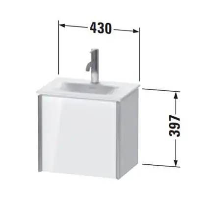 Тумба подвесная под раковину Duravit XViu 43 x 31 см, белый глянцевый (XV4030RB222) фото 4 Aquada.com.ua