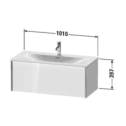 Тумба подвесная под раковину Duravit XViu 101 x 48 см, белый глянцевый (XV40350B122) фото 4 Aquada.com.ua