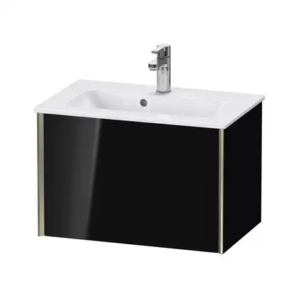Тумба подвесная компакт, под раковину Duravit XViu 61 x 39 см, чёрный глянцевый (XV40780B140) фото 1 Aquada.com.ua