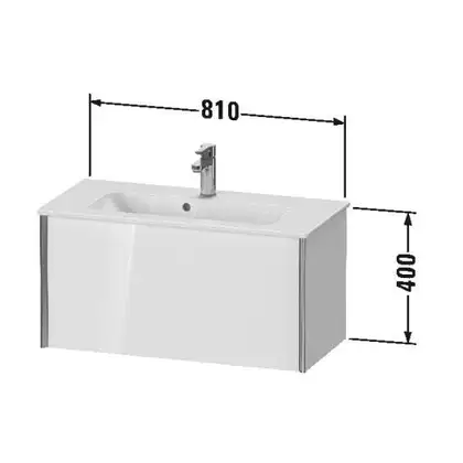 Тумба подвесная компакт, под раковину Duravit XViu 81 x 39 см, чёрный глянцевый (XV40790B140) фото 3 Aquada.com.ua Тумба подвесная компакт, под раковину Duravit XViu 81 x 39 см, чёрный глянцевый (XV40790B140) фото 3 Aquada.com.ua