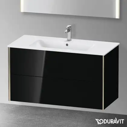Тумба подвесная под раковину Duravit XViu 101 x 48 см, чёрный глянцевый (XV41270B140) фото 2 Aquada.com.ua