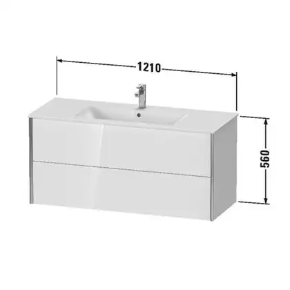 Тумба подвесная под раковину Duravit XViu 121 x 48 см, американский орех (XV41280B113) фото 2 Aquada.com.ua