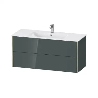 Тумба подвесная под раковину Duravit XViu 121 x 48 см, доломитово-серый глянцевый лак (XV41280B138) фото 1 Aquada.com.ua