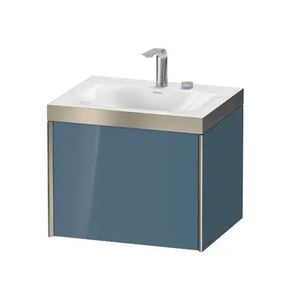 Тумба подвесная с раковиной c-bonded Duravit XViu 60 x 48 см, голубой глянцевый (XV4609EB147P) фото 1 Aquada.com.ua Тумба подвесная с раковиной c-bonded Duravit XViu 60 x 48 см, голубой глянцевый (XV4609EB147P) фото 1 Aquada.com.ua
