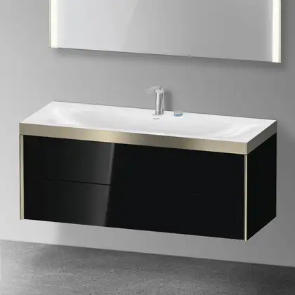 Тумба подвесная с раковиной c-bonded Duravit XViu 120 x 48 см, чёрный глянцевый (XV4617EB140P) фото 2 Aquada.com.ua Тумба подвесная с раковиной c-bonded Duravit XViu 120 x 48 см, чёрный глянцевый (XV4617EB140P) фото 2 Aquada.com.ua