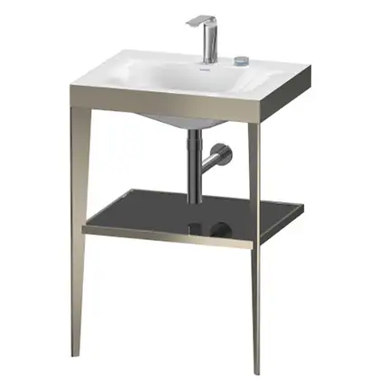 Металлическая консоль с раковиной c-bonded Duravit XViu 60 х 48 х h85 см, матовое шампанское/чёрный глянцевый (XV4714EB140) фото 1 Aquada.com.ua Металлическая консоль с раковиной c-bonded Duravit XViu 60 х 48 х h85 см, матовое шампанское/чёрный глянцевый (XV4714EB140) фото 1 Aquada.com.ua