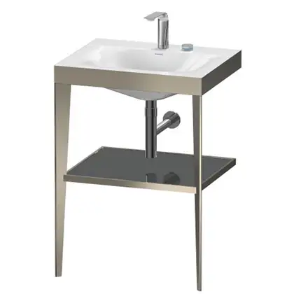 Металлическая консоль с раковиной c-bonded Duravit XViu 60 х 48 х h85 см, матовое шампанское/серый (XV4714EB189) фото 1 Aquada.com.ua Металлическая консоль с раковиной c-bonded Duravit XViu 60 х 48 х h85 см, матовое шампанское/серый (XV4714EB189) фото 1 Aquada.com.ua