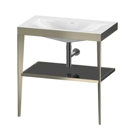 Металлическая консоль с раковиной c-bonded Duravit XViu 80 х 48 х h85 см, матовое шампанское/чёрный глянецевый (XV4715NB140) фото 1 Aquada.com.ua Металлическая консоль с раковиной c-bonded Duravit XViu 80 х 48 х h85 см, матовое шампанское/чёрный глянецевый (XV4715NB140) фото 1 Aquada.com.ua