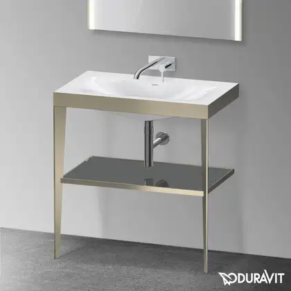 Металлическая консоль с раковиной c-bonded Duravit XViu 80 х 48 х h85 см, матовое шампанское/серый (XV4715NB189) фото 2 Aquada.com.ua Металлическая консоль с раковиной c-bonded Duravit XViu 80 х 48 х h85 см, матовое шампанское/серый (XV4715NB189) фото 2 Aquada.com.ua
