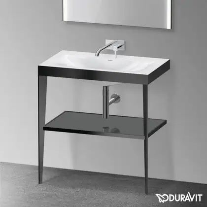 Металлическая консоль с раковиной c-bonded Duravit XViu 80 х 48 х h85 см, чёрный матовый/серый (XV4715NB289) фото 2 Aquada.com.ua Металлическая консоль с раковиной c-bonded Duravit XViu 80 х 48 х h85 см, чёрный матовый/серый (XV4715NB289) фото 2 Aquada.com.ua