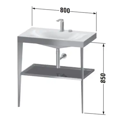 Металлическая консоль с раковиной c-bonded Duravit XViu 80 х 48 х h85 см, матовое шампанское/абрикосовый жемчуг (XV4715OB110) фото 3 Aquada.com.ua Металлическая консоль с раковиной c-bonded Duravit XViu 80 х 48 х h85 см, матовое шампанское/абрикосовый жемчуг (XV4715OB110) фото 3 Aquada.com.ua