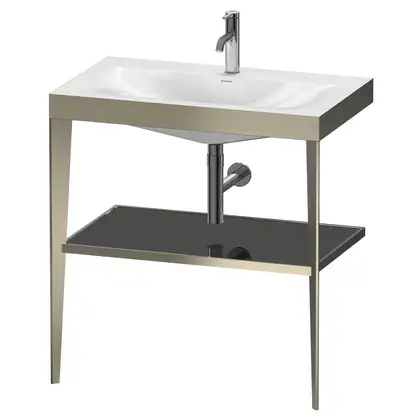 Металлическая консоль с раковиной c-bonded Duravit XViu 80 х 48 х h85 см, матовое шампанское/чёрный глянцевый (XV4715OB140) фото 1 Aquada.com.ua Металлическая консоль с раковиной c-bonded Duravit XViu 80 х 48 х h85 см, матовое шампанское/чёрный глянцевый (XV4715OB140) фото 1 Aquada.com.ua