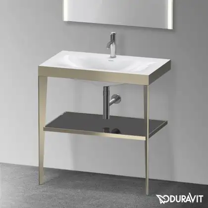 Металлическая консоль с раковиной c-bonded Duravit XViu 80 х 48 х h85 см, матовое шампанское/чёрный глянцевый (XV4715OB140) фото 2 Aquada.com.ua Металлическая консоль с раковиной c-bonded Duravit XViu 80 х 48 х h85 см, матовое шампанское/чёрный глянцевый (XV4715OB140) фото 2 Aquada.com.ua