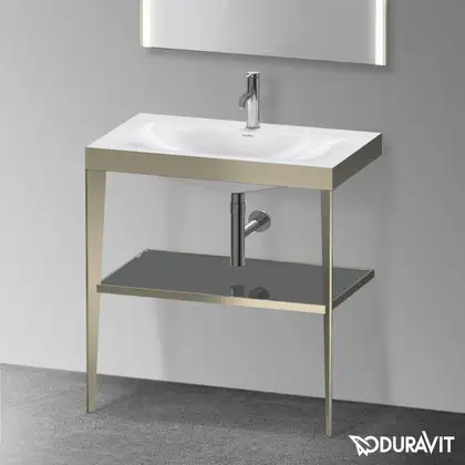 Металлическая консоль с раковиной c-bonded Duravit XViu 80 х 48 х h85 см, матовое шампанское/серый (XV4715OB189) фото 2 Aquada.com.ua Металлическая консоль с раковиной c-bonded Duravit XViu 80 х 48 х h85 см, матовое шампанское/серый (XV4715OB189) фото 2 Aquada.com.ua