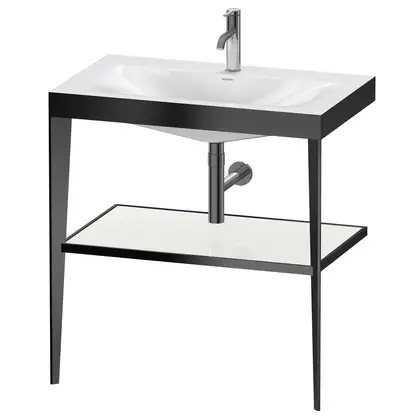 Металлическая консоль с раковиной c-bonded Duravit XViu 80 х 48 х h85 см, чёрный матовый/белый глянцевый (XV4715OB285) фото 1 Aquada.com.ua Металлическая консоль с раковиной c-bonded Duravit XViu 80 х 48 х h85 см, чёрный матовый/белый глянцевый (XV4715OB285) фото 1 Aquada.com.ua