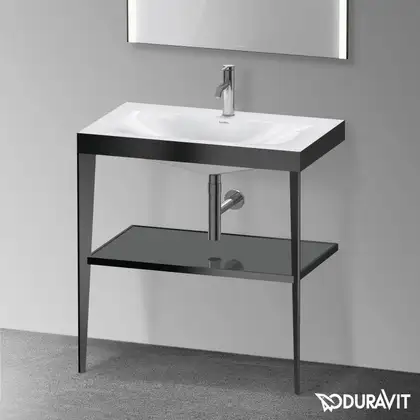 Металлическая консоль с раковиной c-bonded Duravit XViu 80 х 48 х h85 см, чёрный матовый/серый (XV4715OB289) фото 2 Aquada.com.ua Металлическая консоль с раковиной c-bonded Duravit XViu 80 х 48 х h85 см, чёрный матовый/серый (XV4715OB289) фото 2 Aquada.com.ua