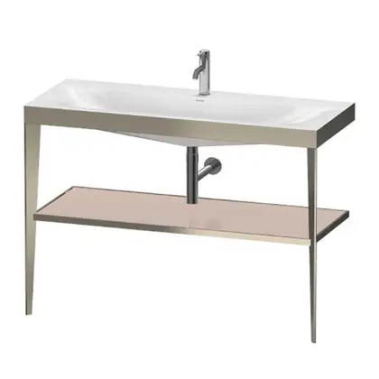 Металлическая консоль с раковиной c-bonded Duravit XViu 120 х 48 х h85 см, матовое шампанское/абрикосовый жемчуг (XV4717OB110) фото 1 Aquada.com.ua