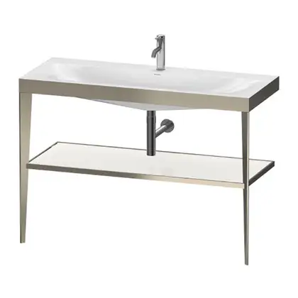 Металлическая консоль с раковиной c-bonded Duravit XViu 120 х 48 х h85 см, матовое шампанское/белый глянцевый (XV4717OB185) фото 1 Aquada.com.ua