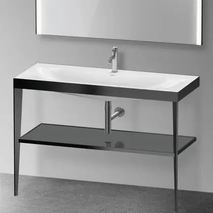 Металлическая консоль с раковиной c-bonded Duravit XViu 120 х 48 х h85 см, чёрный матовый/серый (XV4717OB289) фото 2 Aquada.com.ua