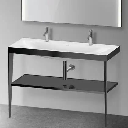 Металлическая консоль с раковиной c-bonded Duravit XViu 120 х 48 х h85 см, чёрный матовый/чёрный глянцевый (XV4718OB240) фото 2 Aquada.com.ua