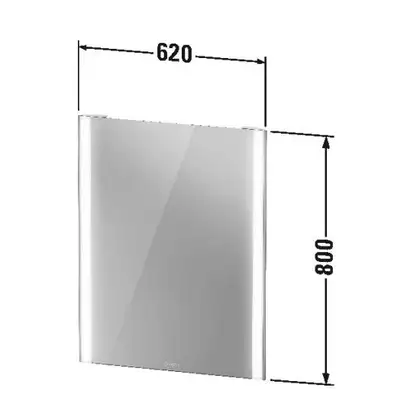 Зеркало с LED подсветкой Duravit XViu 62 х 4 х h80 см, версия "sensor" (XV70310B1B1) фото 5 Aquada.com.ua