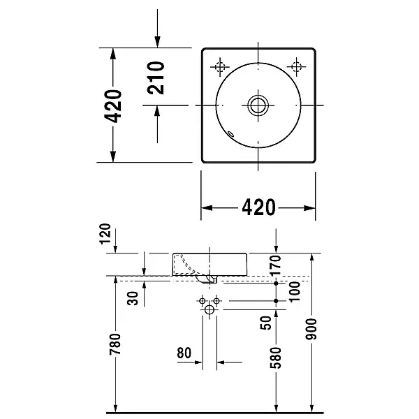 Раковина на столешницу Duravit Architec 420x420, отверстие для смесителя слева (0320420009) фото 3 Aquada.com.ua Раковина на столешницу Duravit Architec 420x420, отверстие для смесителя слева (0320420009) фото 3 Aquada.com.ua