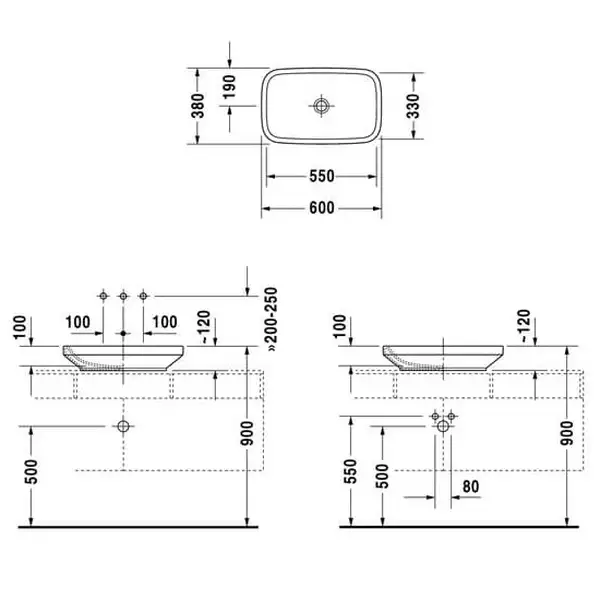 Раковина накладная на столешницу Duravit DuraStyle 60 х 38 см (0349600000) фото 4 Aquada.com.ua Раковина накладная на столешницу Duravit DuraStyle 60 х 38 см (0349600000) фото 4 Aquada.com.ua