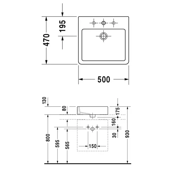 Раковина накладная на столешницу Duravit Vero 50х47 см (0452500000) фото 3 Aquada.com.ua Раковина накладная на столешницу Duravit Vero 50х47 см (0452500000) фото 3 Aquada.com.ua